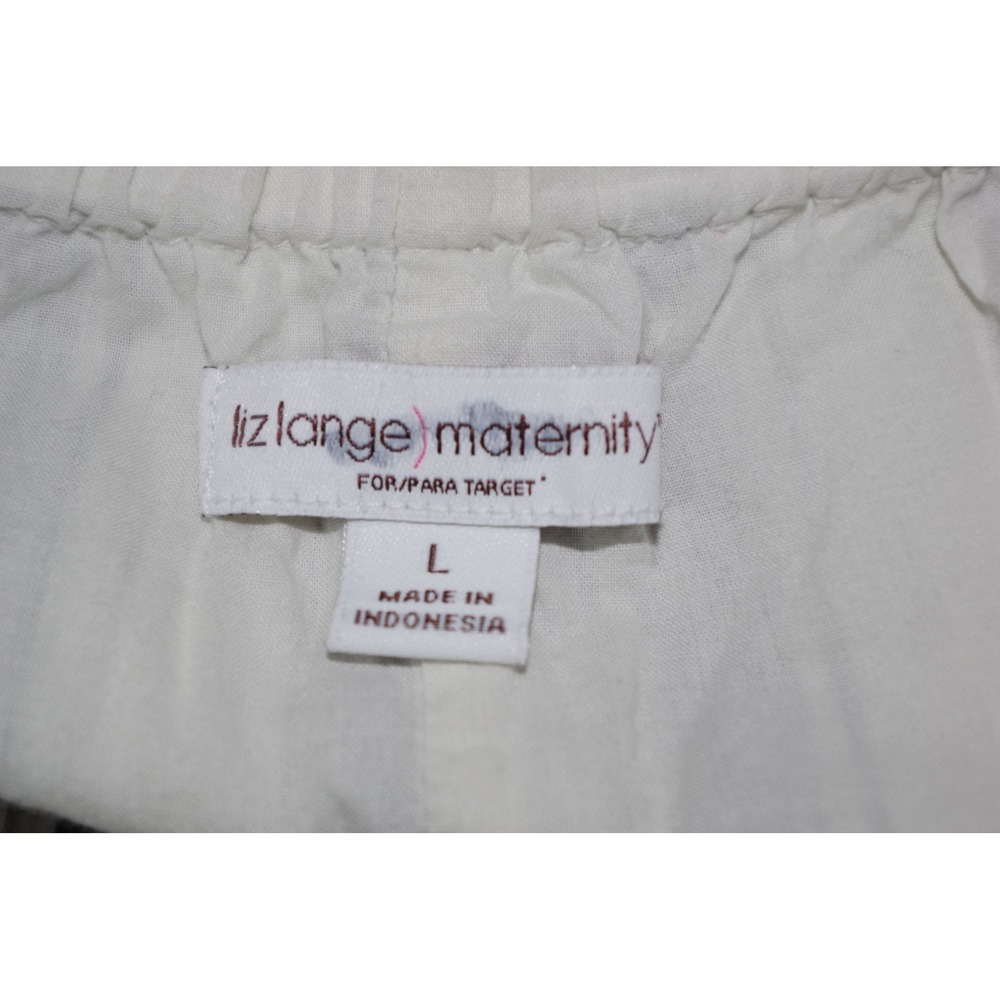 Liz Lange Large Maternity Blue White Striped Cotton Midi Dress Sleeveless - Picture 4 of 5